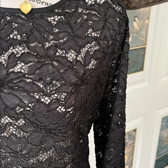 White House Black Market Black Lace Blouse - Picture 10 of 13